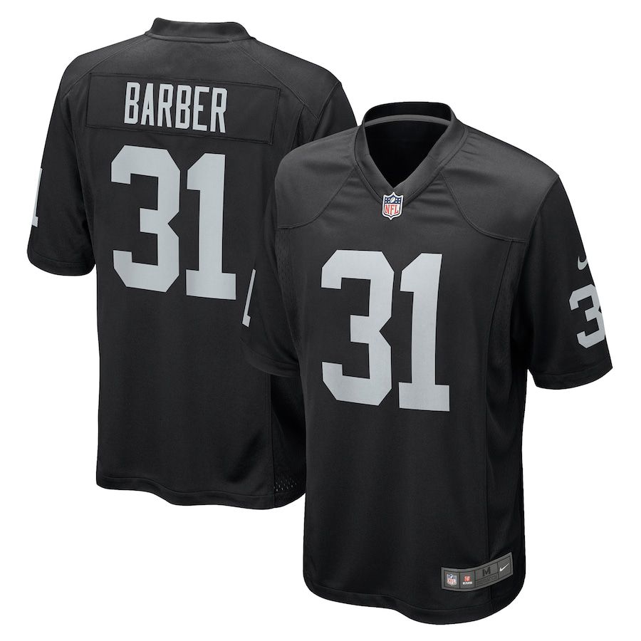 Men Oakland Raiders #31 Peyton Barber Nike Black Game NFL Jersey
